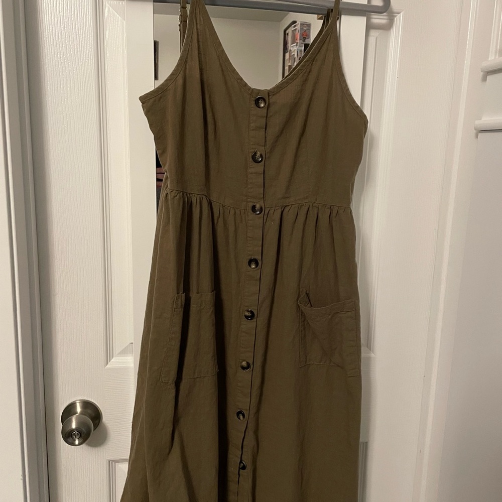 Olive Button Up Dress